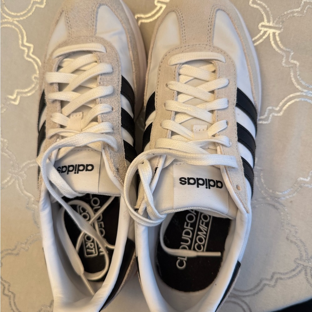 Adidas Women's Run 70s 2.0 White and Black Athletic Shoes
